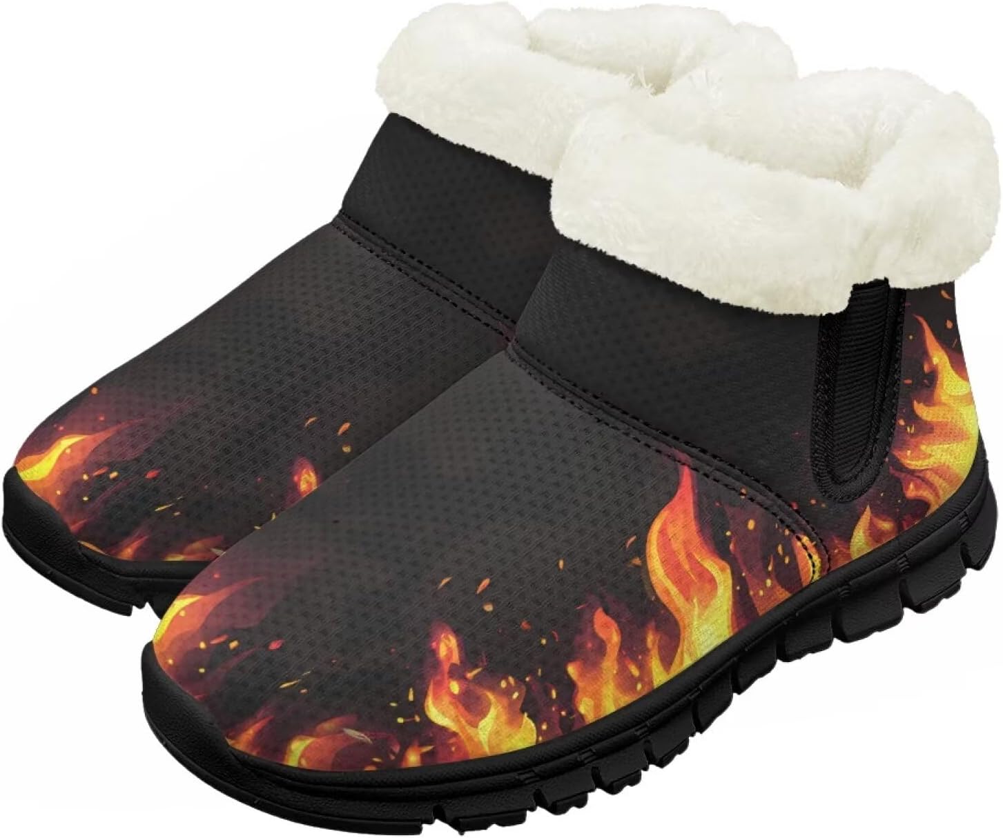 

Детские зимние ботинки для мальчиков и девочек, теплые зимние сапоги с нескользящей подошвой, легкие Chririnla, Fire Flames