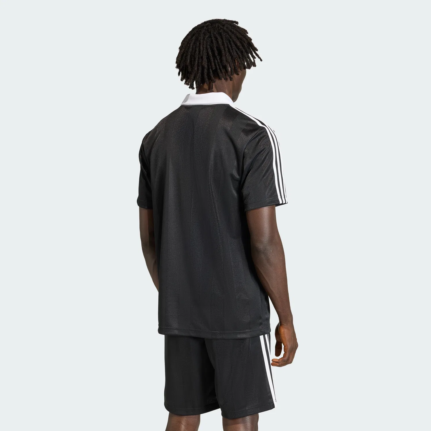 Мужская футболка-поло Adidas Archive Collar Engineered Jersey, чёрная — фото 2