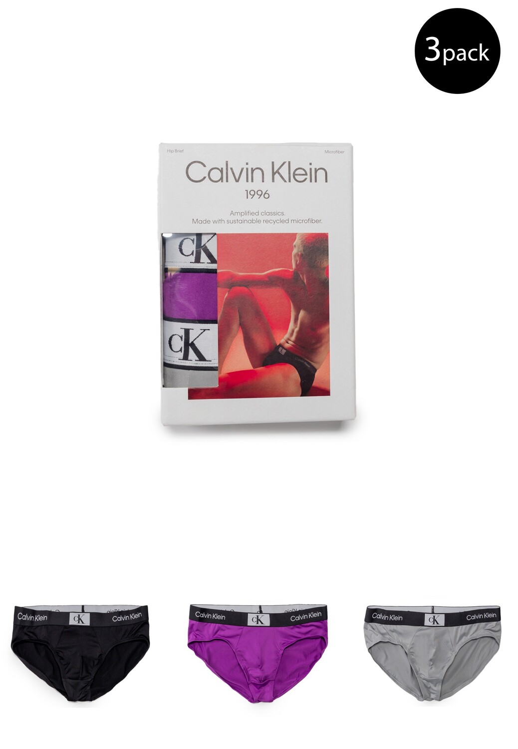 

Трусы мужские Calvin Klein Underwear брифы 3 шт, мультиколор