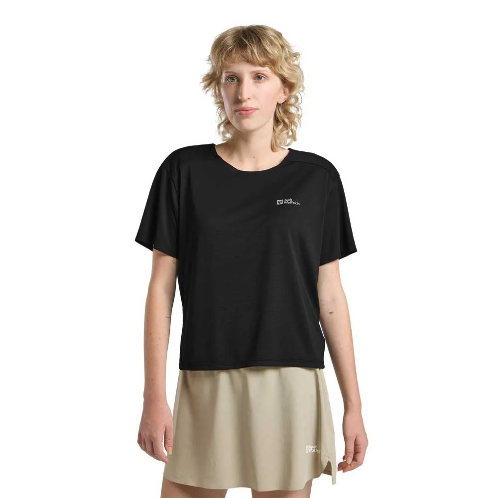 

Футболка с коротким рукавом Jack Wolfskin Prelight Stride Crop, черный