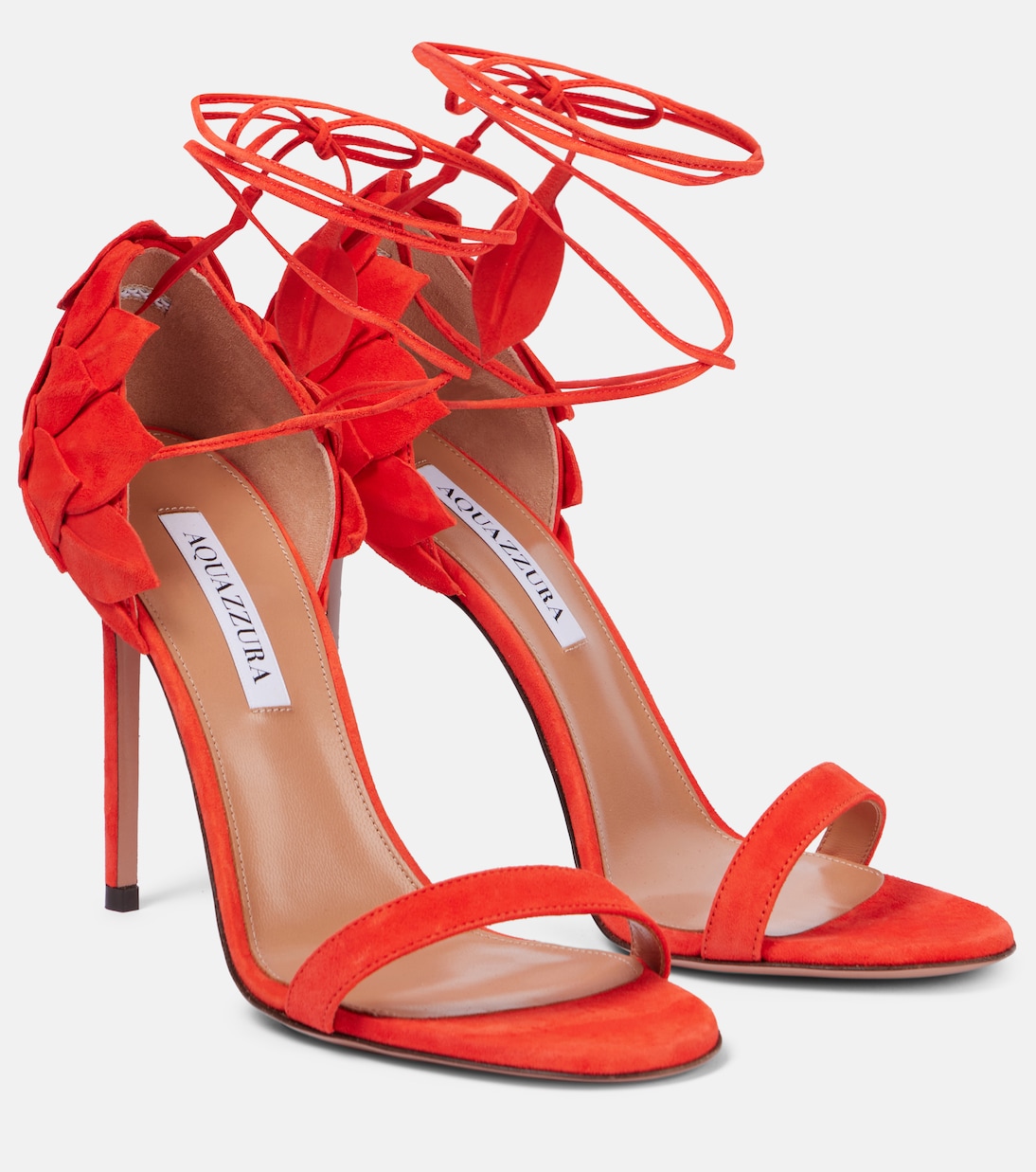 Замшевые сандалии Hibiscus 105 Aquazzura, Strawberry