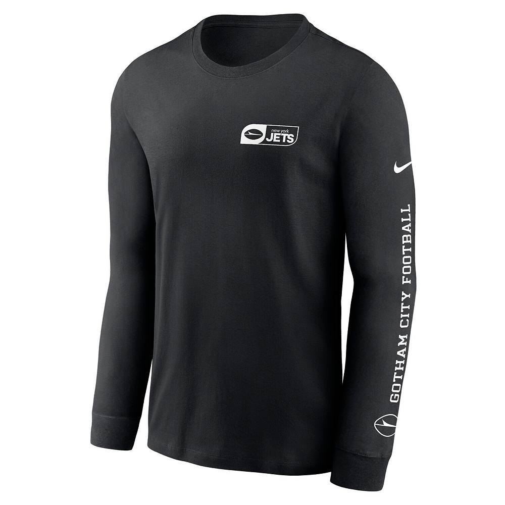 Мужская черная футболка с длинным рукавом Nike New York Jets All Out, цвет Jet Black — фото 3