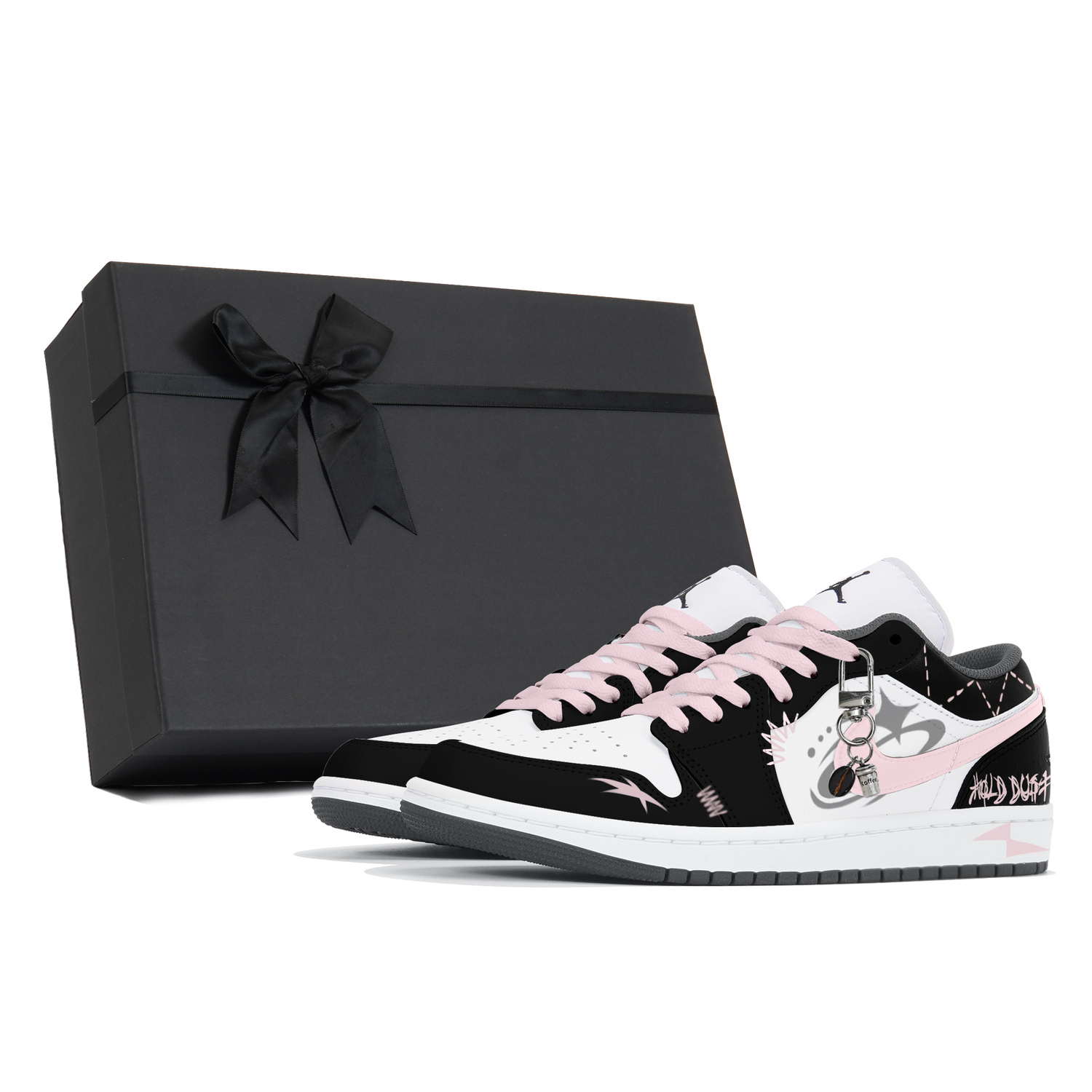 

Jordan Air 1 устойчивые к истиранию низкие баскетбольные кроссовки мужские black pink