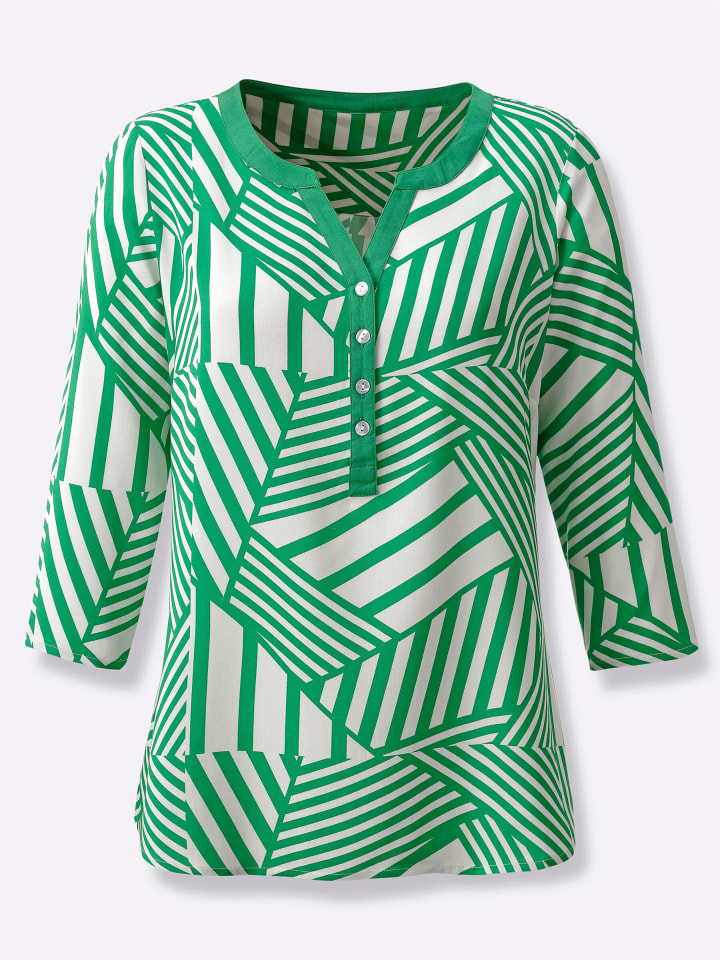 

Блузка без застежки с принтом травянисто-зеленого и белого цветов WITT WEIDEN