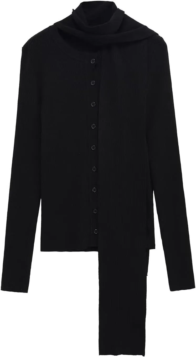 

Модный кардиган slim-fit из шарфовой вязки