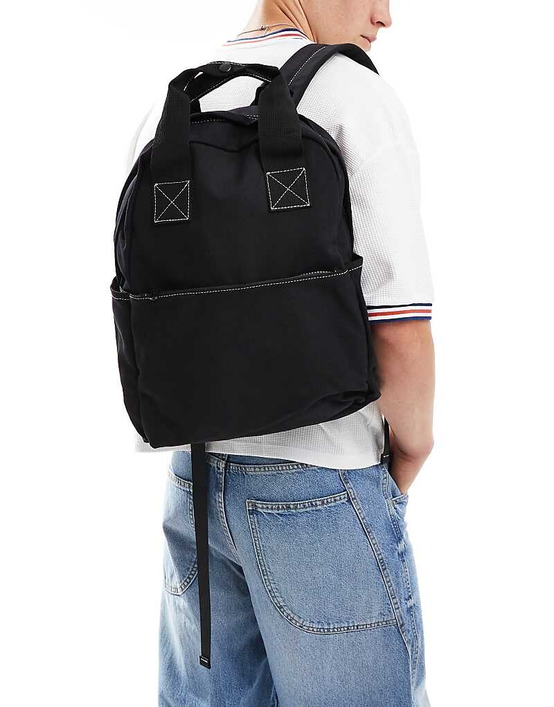

ASOS DESIGN – черный рюкзак с ручкой и контрастной строчкой