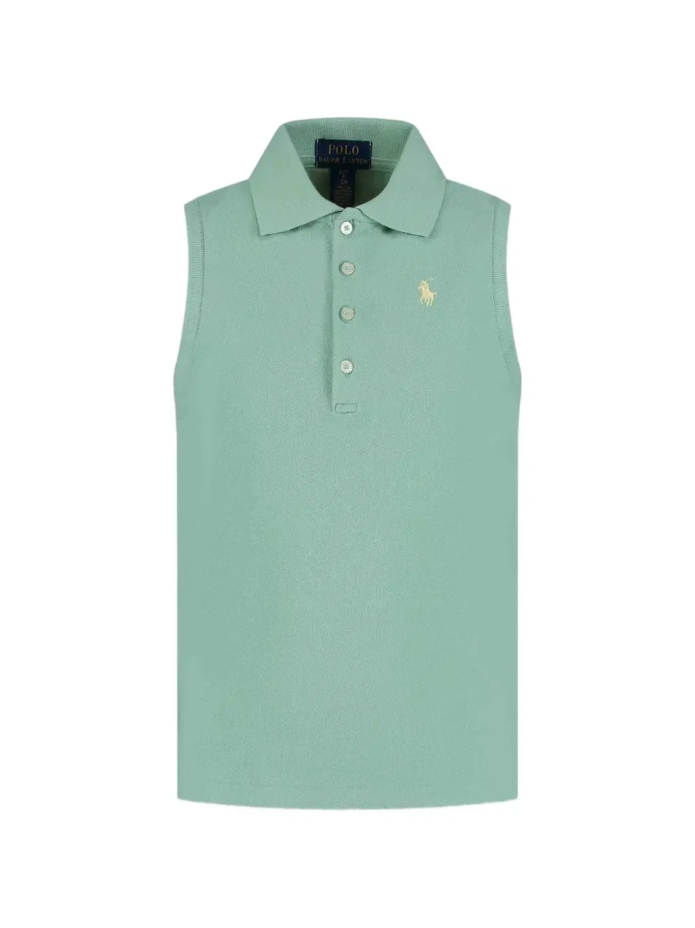 Поло с вышивкой и пуговицами Polo Ralph Lauren Kids, зеленый