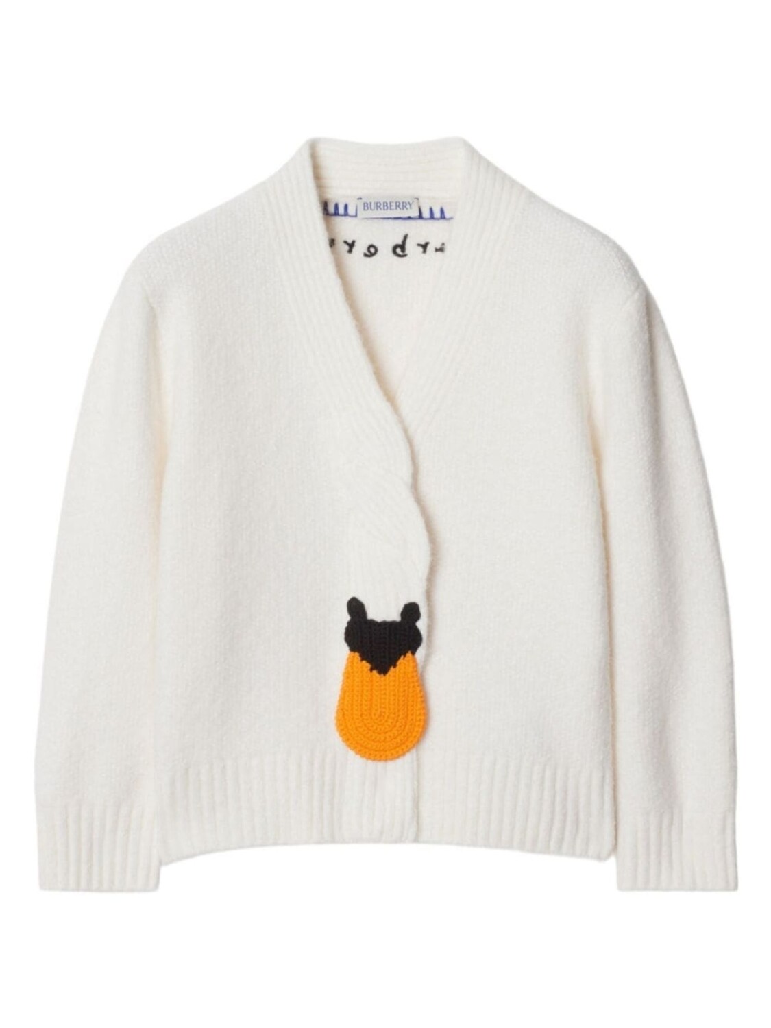 Burberry Kids кардиган Swan из смесовой шерсти, белый