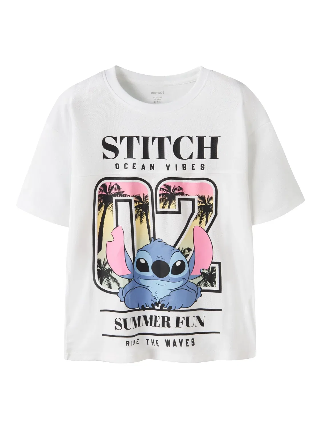 Футболка с принтом Stitch, Name it, bright white