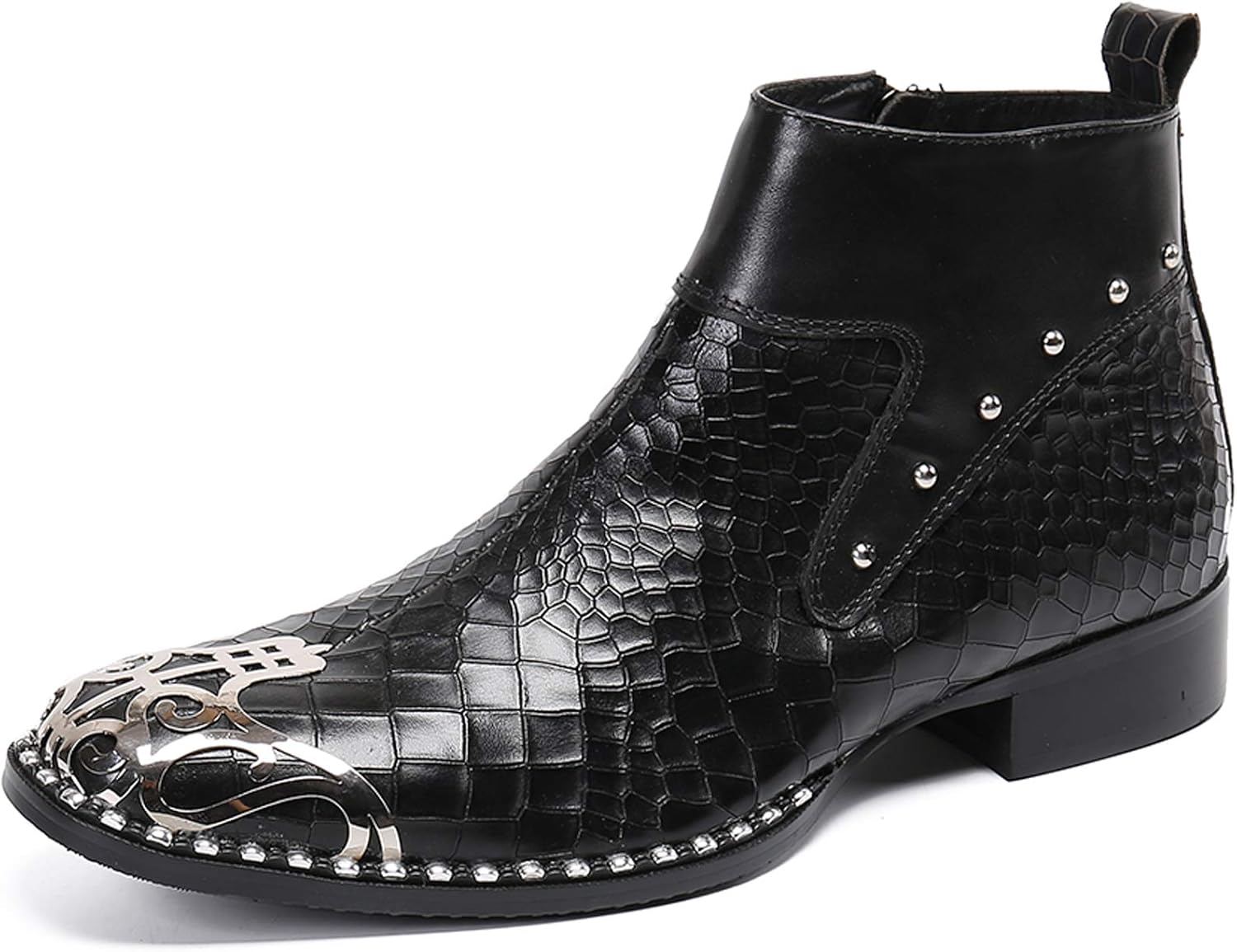 

Мужские сапоги Santimon с металлическим носком и молнией, вестерн, кожаные, стиль Chelsea, серый