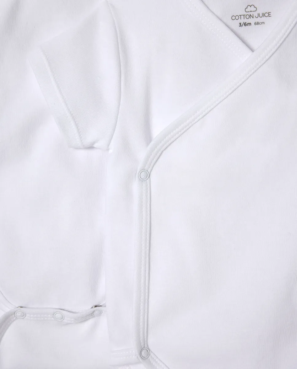 Набор из 2 коротких бодиков для новорожденного Cotton Juice, белый — фото 3