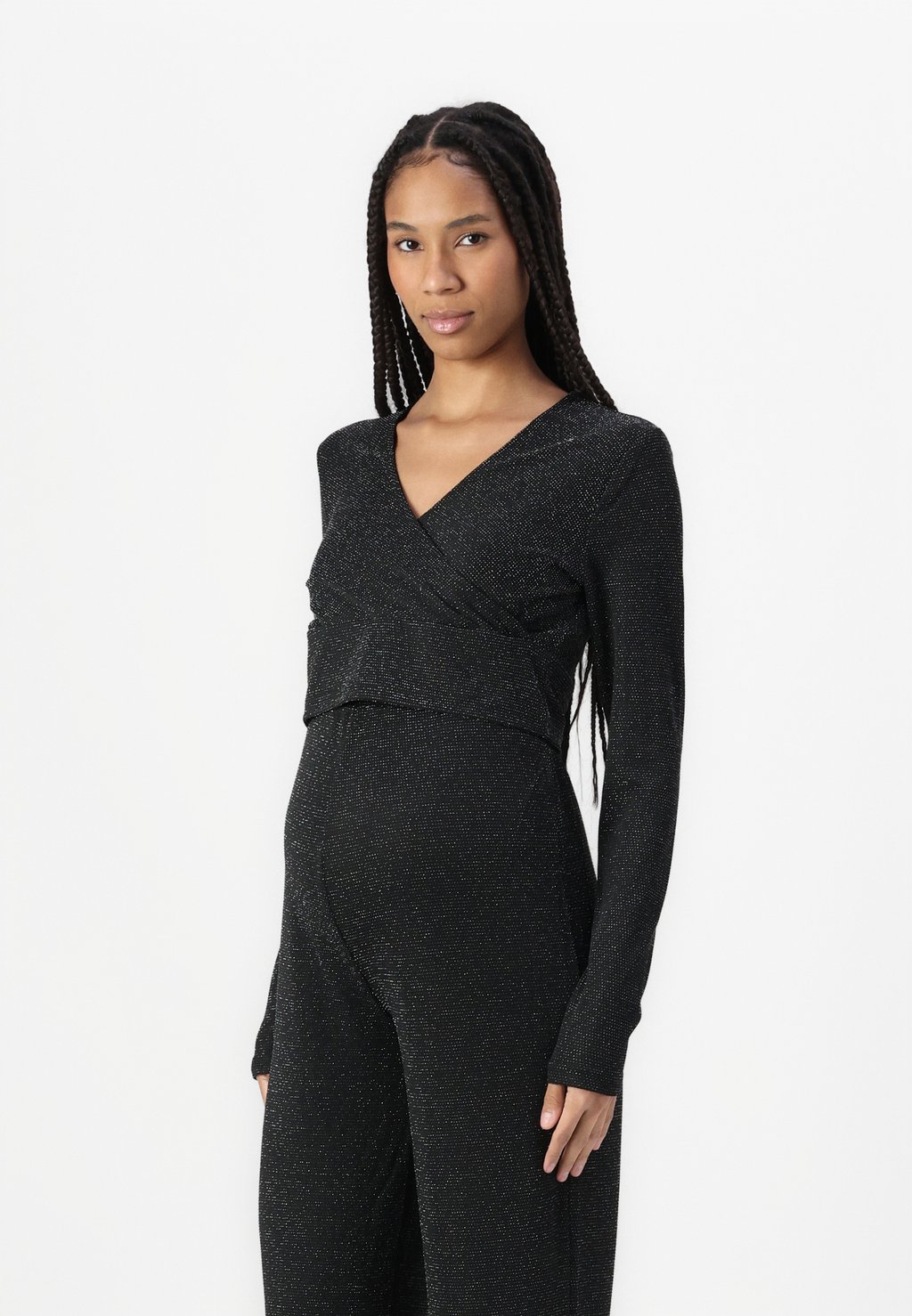 

Топ с длинными рукавами VMMKANVA GLITTER V NECK Vero Moda Maternity, черный