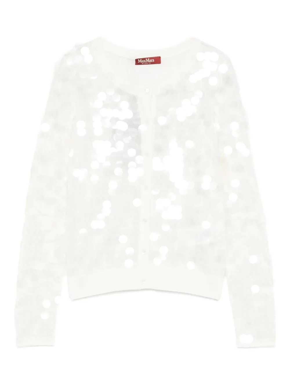 

Кардиган, украшенный пайетками MAX MARA, белый
