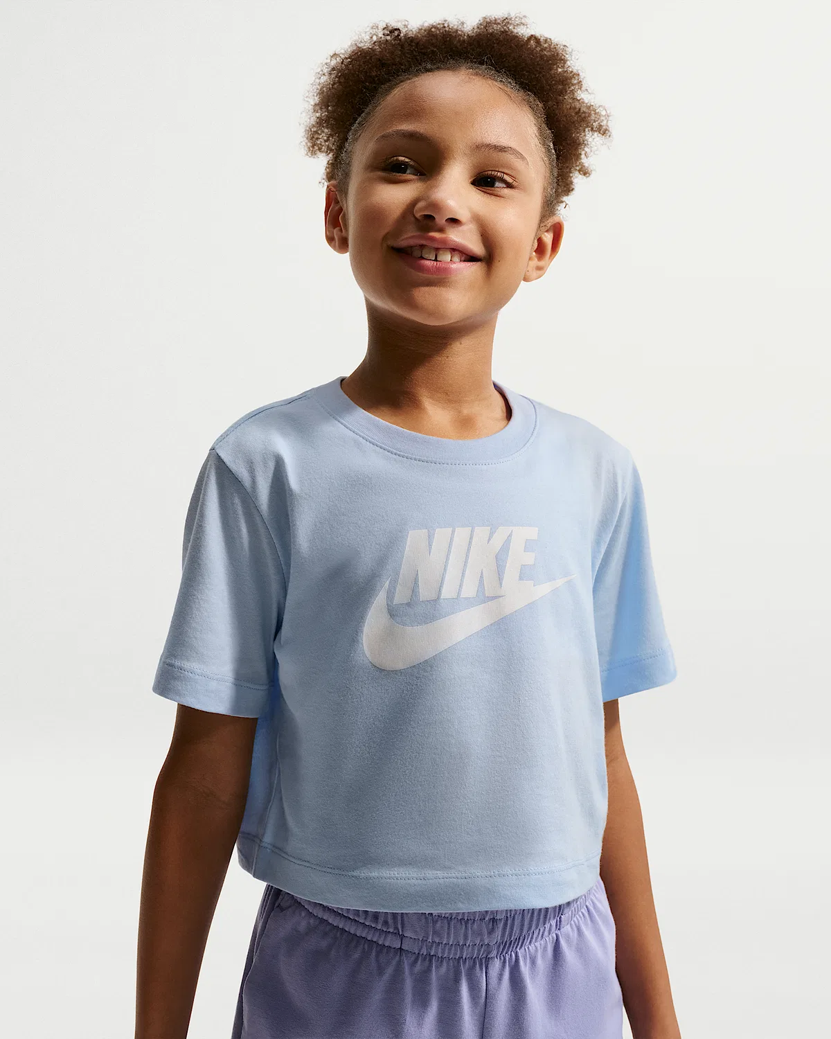 Детская (для девочек) укороченная футболка Nike Sportswear, Hydrogen Blue