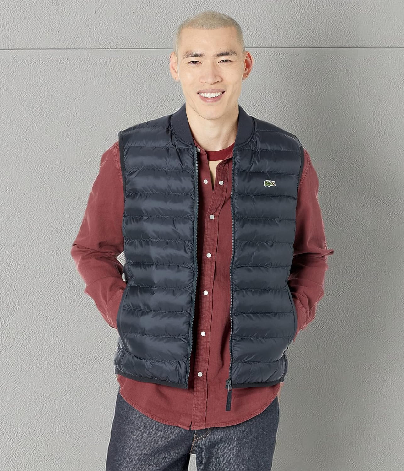 Lacoste мужская короткая куртка из нейлона с крупным логотипом крокодила, Abimes — фото 4