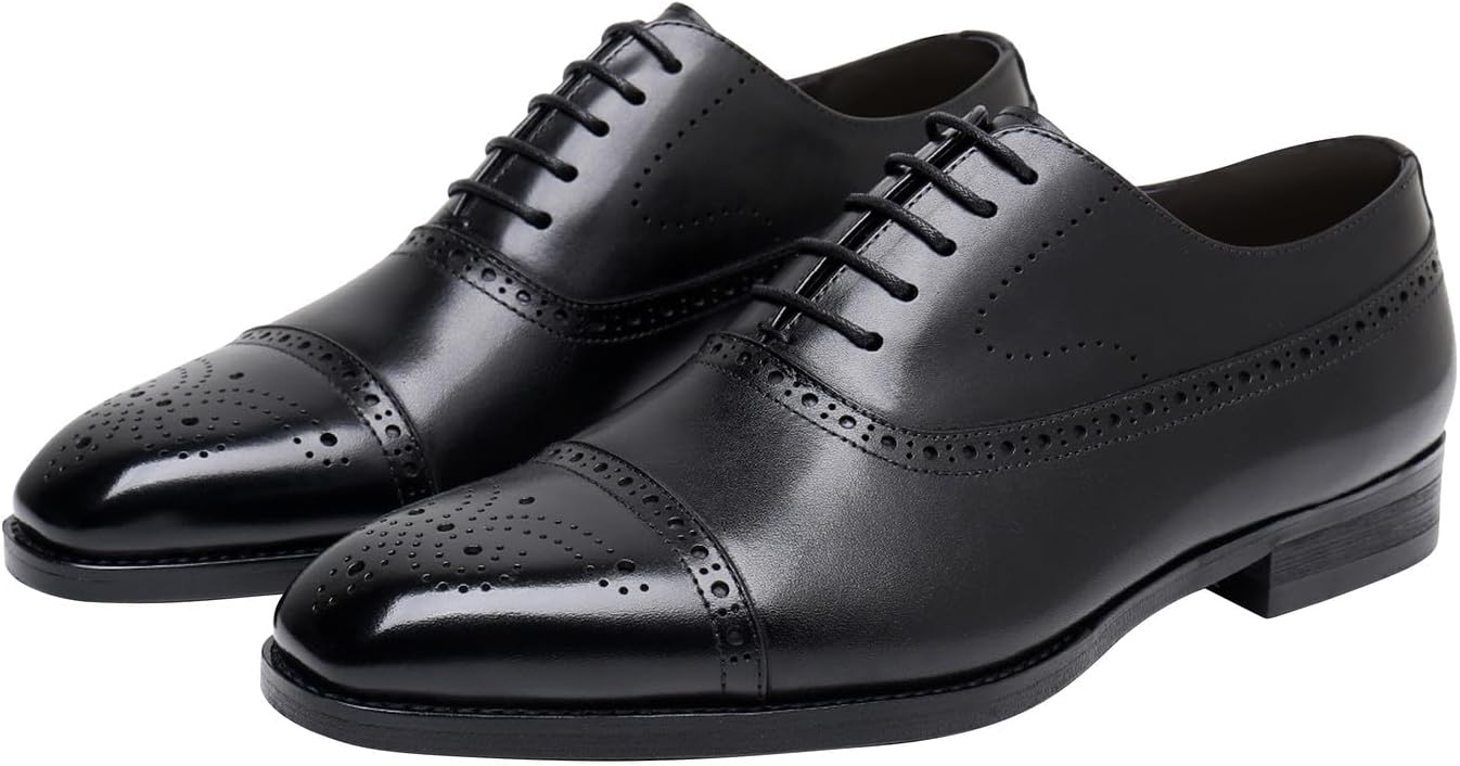 

Мужские оксфорды, деловые формальные туфли из натуральной кожи, полуброги, оксфорды, модные современные деловые повседневные дерби, туфли для выпускного, свадьбы, костюма, смокинга для мужчин Santimon, черный