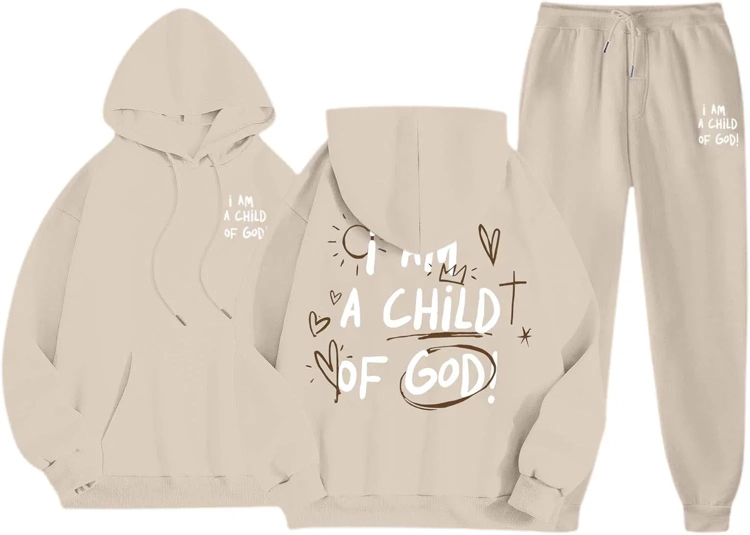 Женский спортивный костюм с капюшоном и карманами, 3-khaki