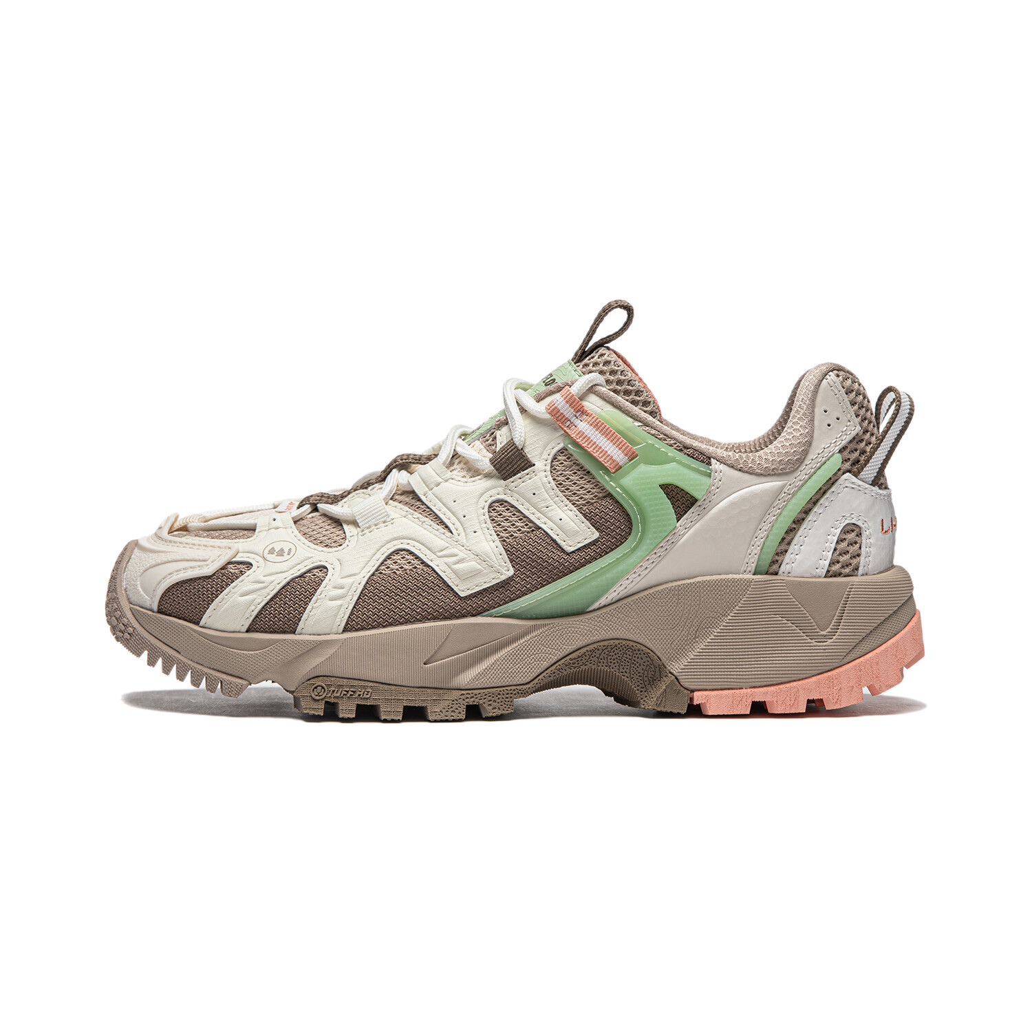 

Кроссовки LINING Lifestyle Shoes Women's Low-top Rock White Gray / Mushroom Brown / Laurel Green, зеленый