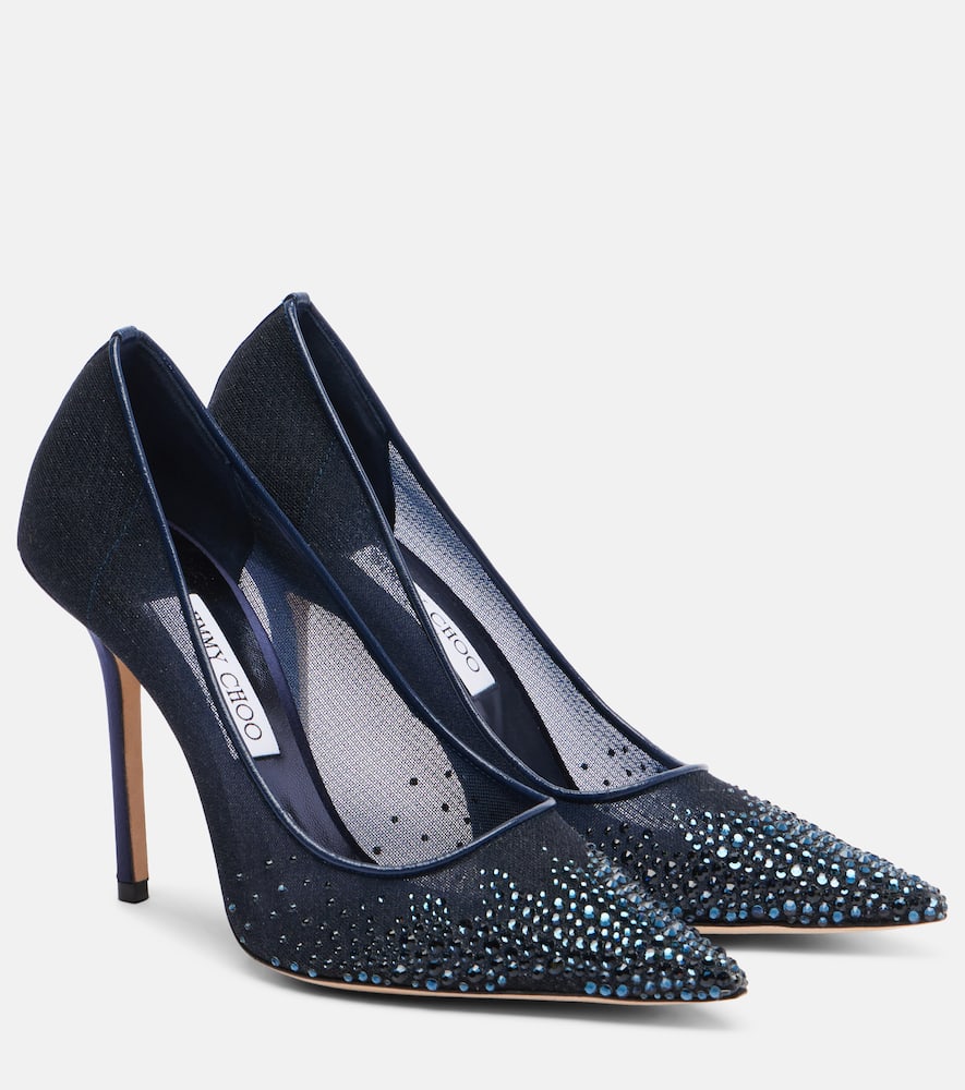 Туфли-лодочки Love 100 с кристаллами Jimmy Choo, Marine