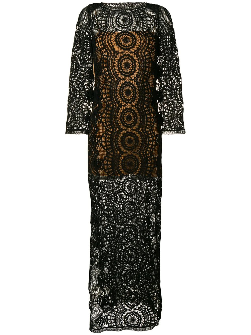 

Платье макси в технике кроше Alberta Ferretti, черный