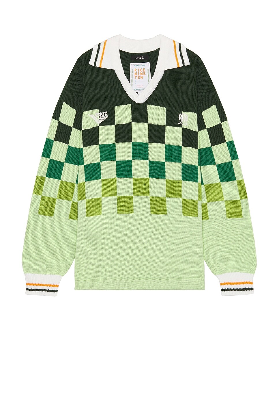 

Джемпер мужской Knitting Checkered Soccer Jersey Rice Nine Ten, светло-зеленый