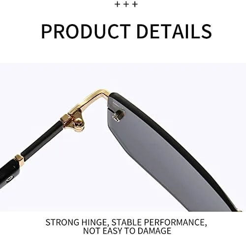 

Солнцезащитные очки без оправы, прямоугольной формы, для женщин и мужчин, маленькие солнцезащитные очки для женщин и мужчин, летние, для путешествий MTZJH, 5