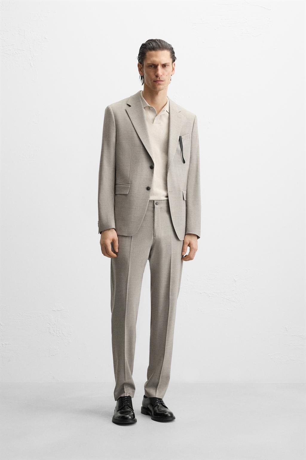 

Удобные костюмные брюки ZARA, песочный