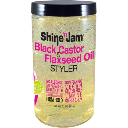 

Ampro Shine-N-Jam Касторовое масло и гель с льняным семенем — питает и придает блеск Shine 'N Jam