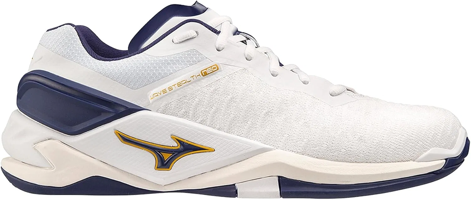 Кроссовки для легкой атлетики Mizuno Wave Stealth Neo унисекс, White, Dark Blue, Gold