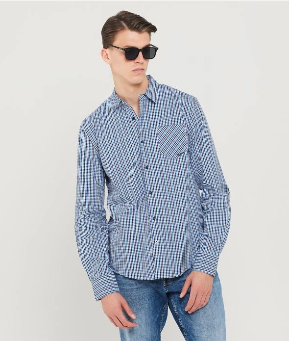 

Рубашка Enzo в клетку Retro Jeans, синий