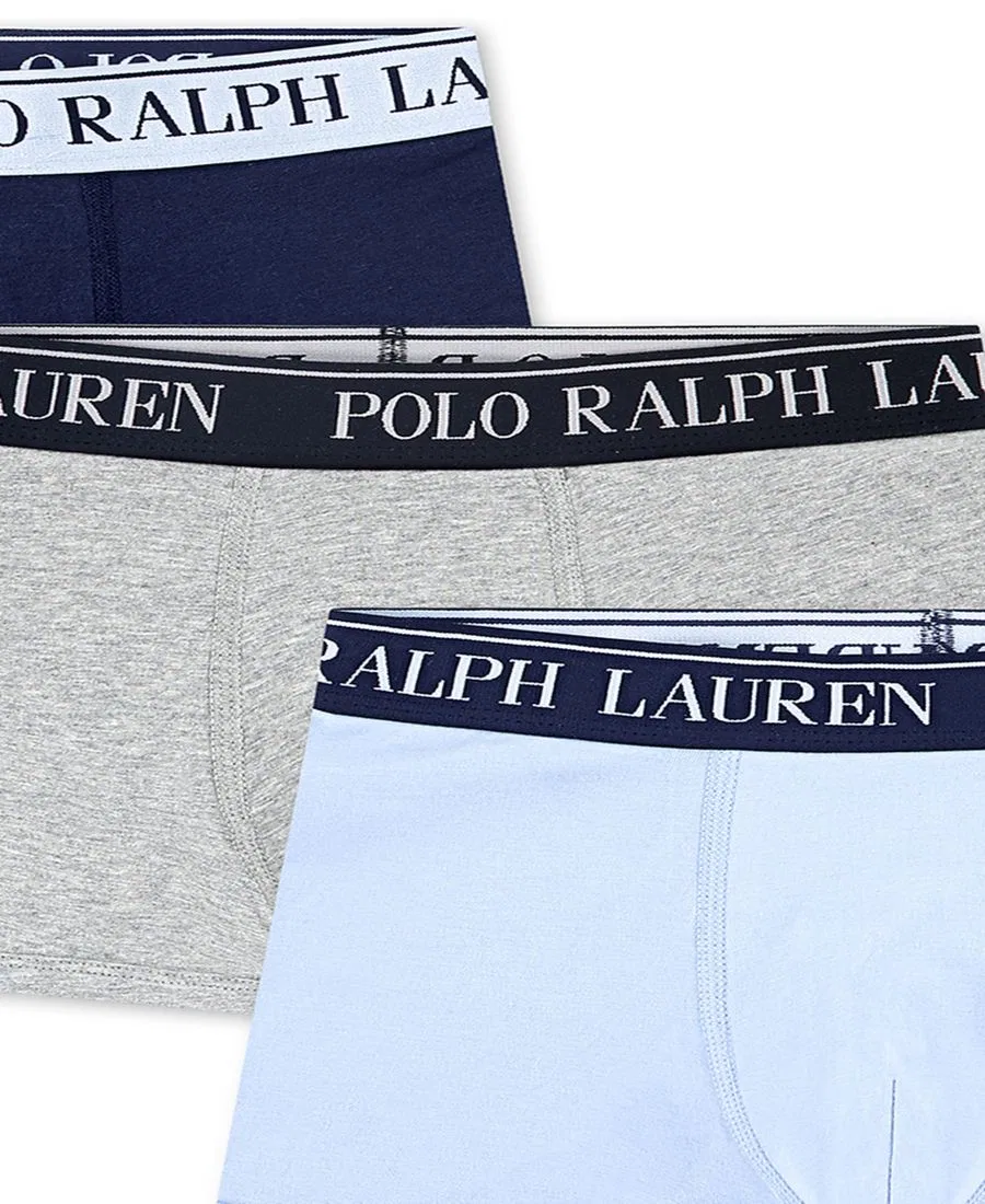 Комплект из 3 трусов-боксеров с логотипом для мальчиков 8-20 лет Polo Ralph Lauren, синий — фото 3