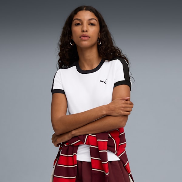 

Женская узкая футболка T7 Puma, белый