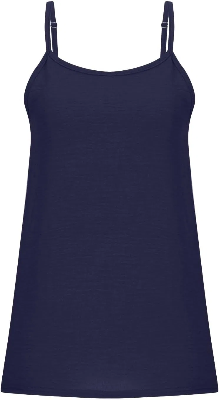 Топ-майка на бретелях женский Plus Size, A02_dark Blue — фото 3