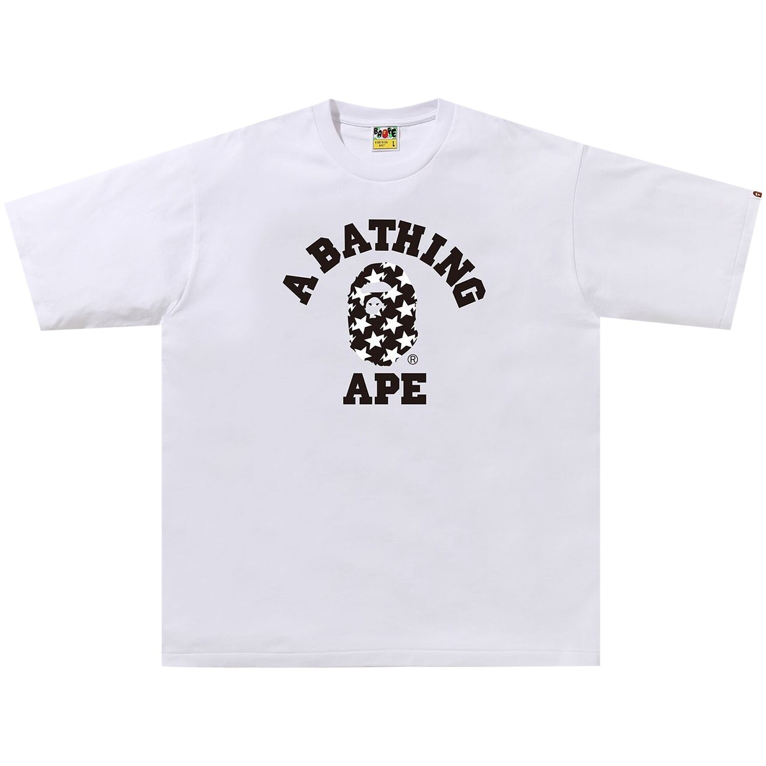 

Футболка свободного кроя BAPE STA Pattern College, цвет Белый/Черный