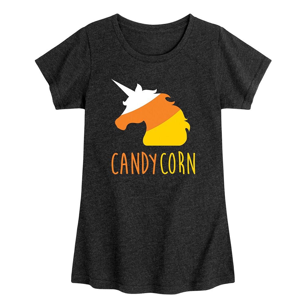 

Футболка с рисунком единорога для девочек 7–16 лет Candy Corn Halloween Licensed Character, черный