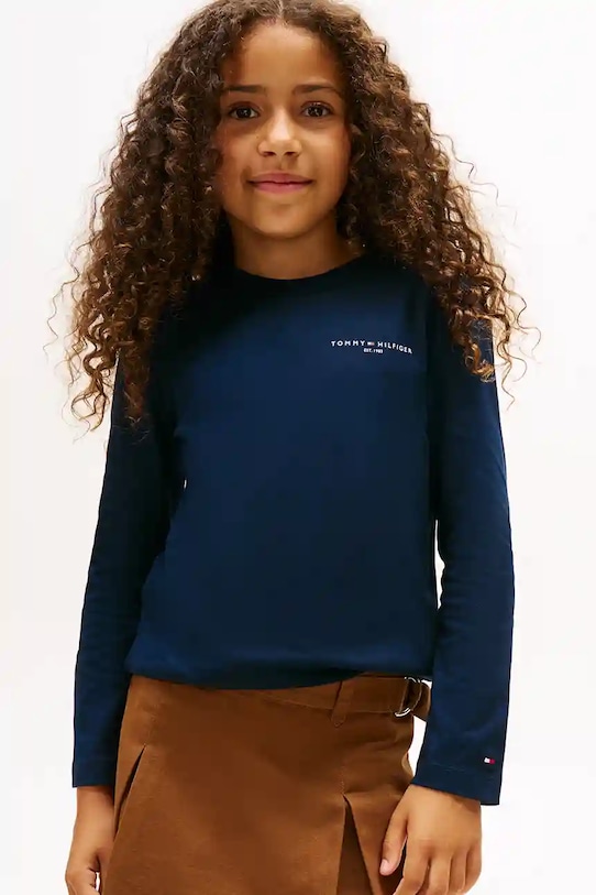

Детская хлопковая кофта с длинным рукавом Tommy Hilfiger, темно-синий