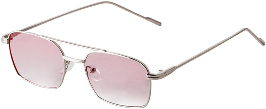 

Модные прямоугольные солнцезащитные очки для женщин в стиле ретро с металлическими линзами Ocean, мужские солнцезащитные очки с двойной перемычкой, защита от ультрафиолета UV400, SUN126 Generic, C7 Silver Red