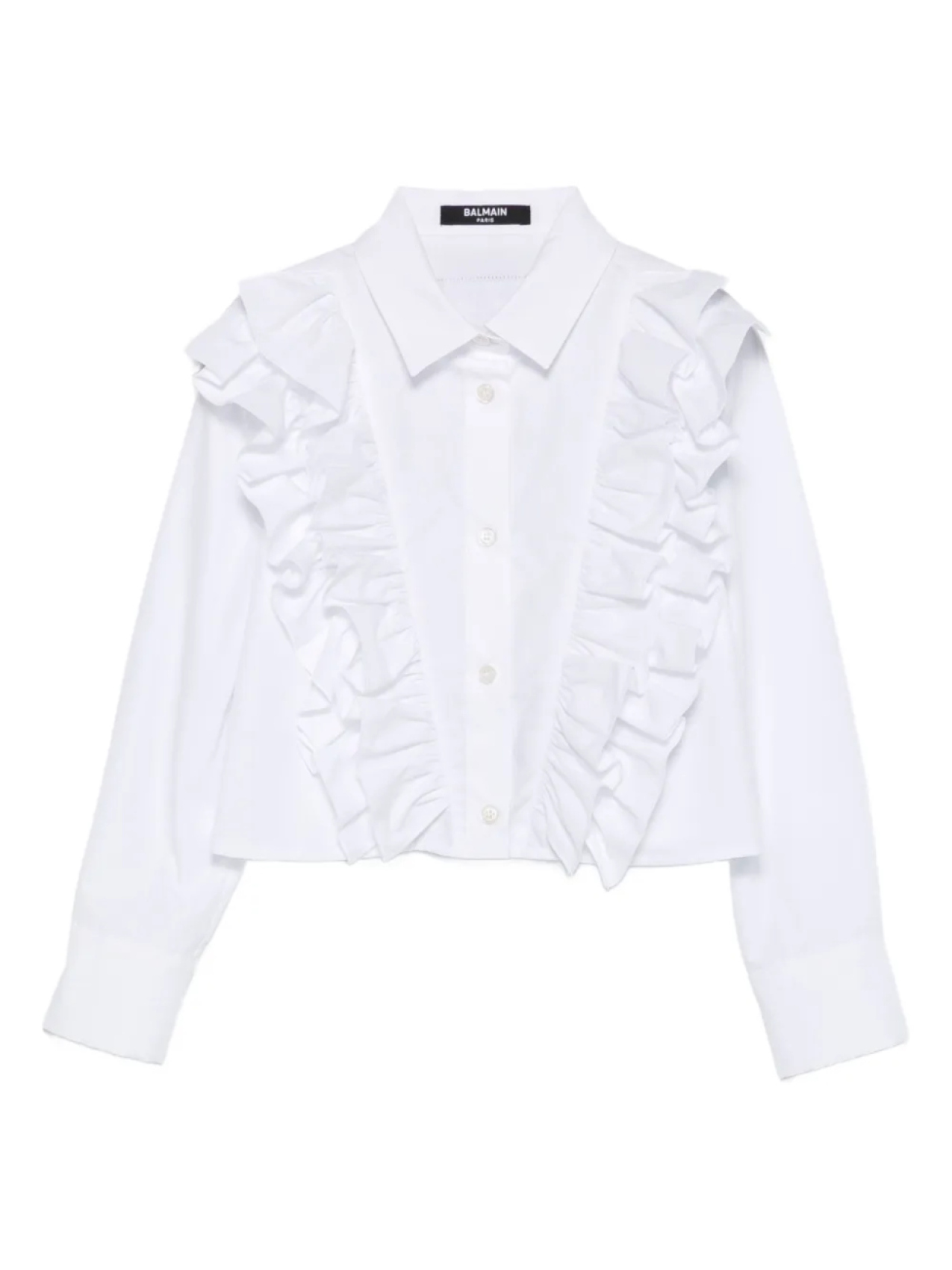 

Рубашка с оборками Balmain Kids, белый