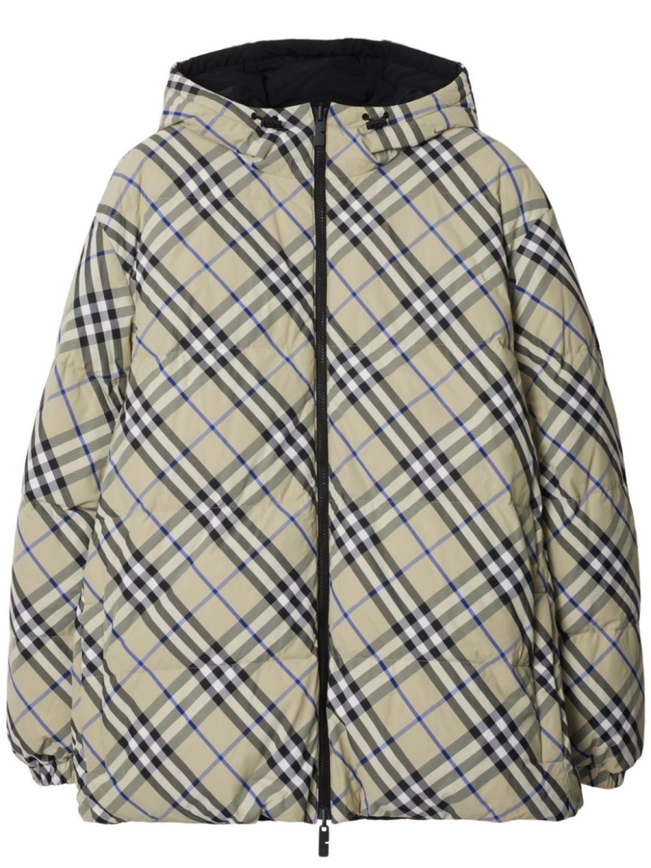 

Двусторонний пуховик в клетку Burberry, нейтральный цвет