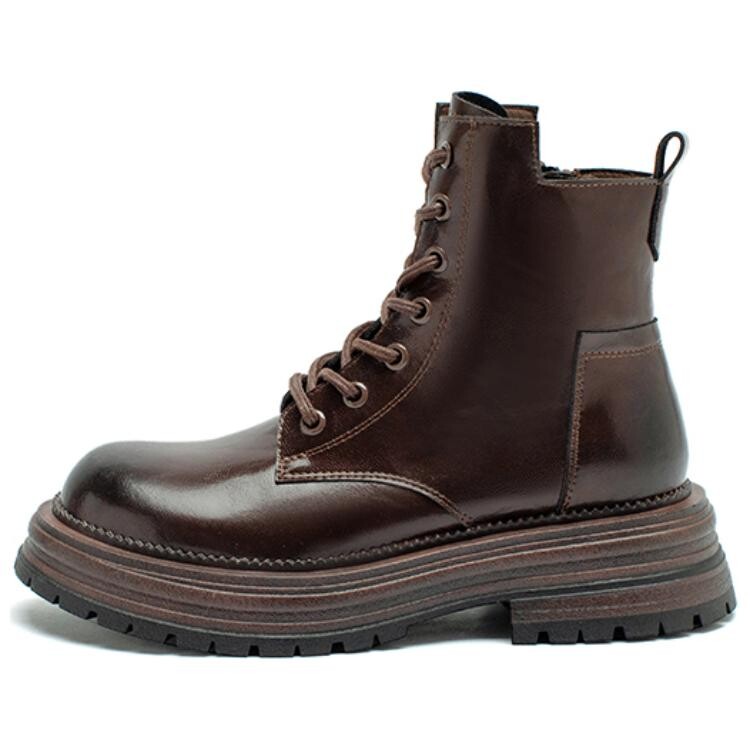 Ботинки женские Agsdon Martin Boot на шнуровке, черный — фото 3