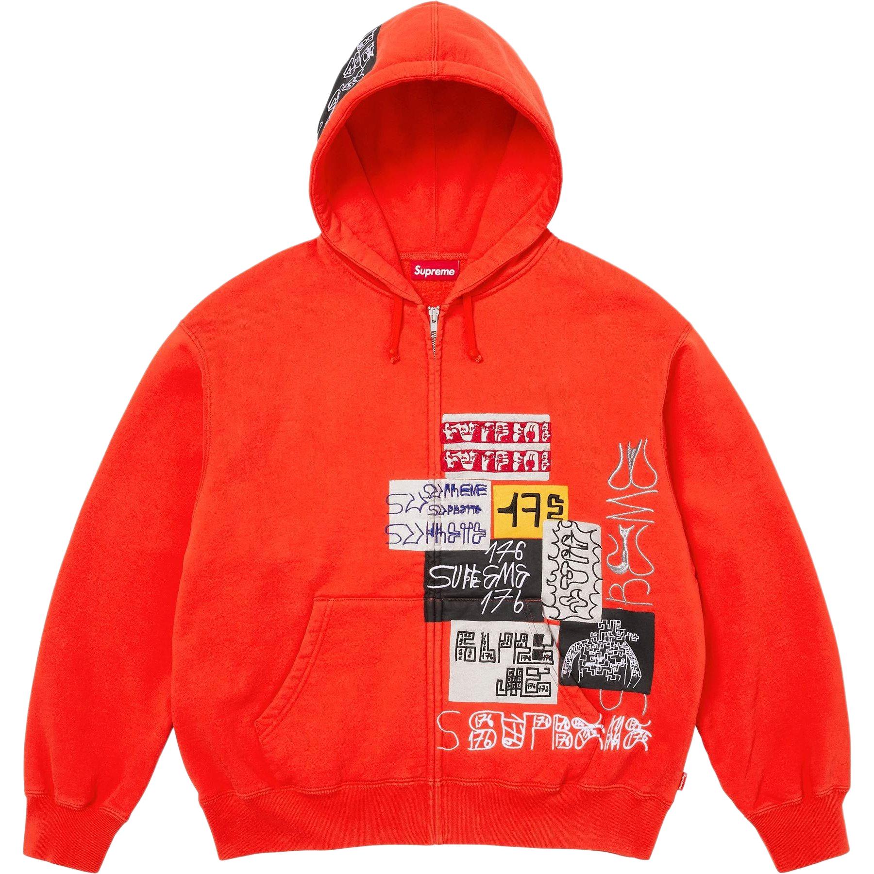 Футболка с капюшоном и молнией unisex Supreme, оранжевый/оранжевый — фото 2