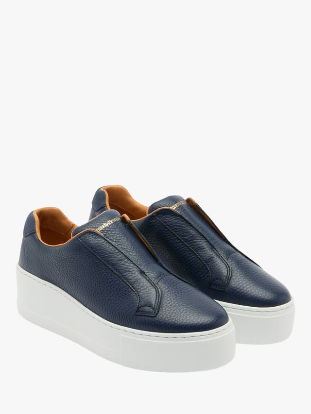 Тренеры Park Up из зерненой кожи без шнуровки на платформе Russell & Bromley, Blue — фото 2