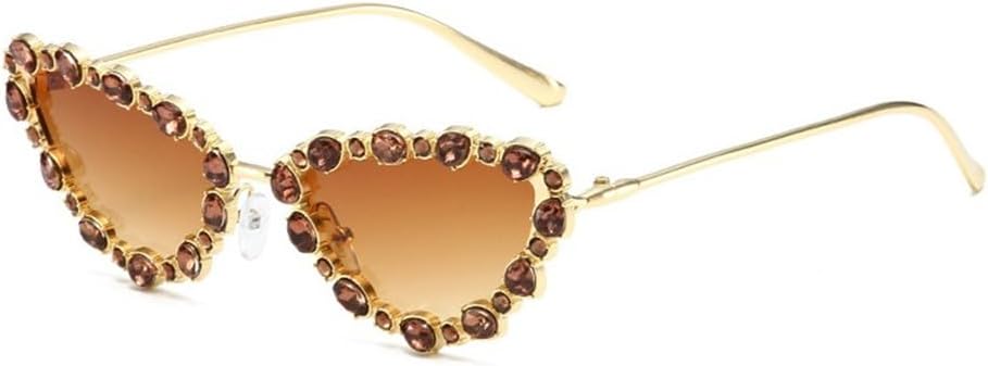 

Солнцезащитные очки «кошачий глаз» для женщин, солнцезащитные очки с кристаллами для мужчин, солнцезащитные очки для женщин с защитой от УФ-излучения UV400 generic, Gold Tea