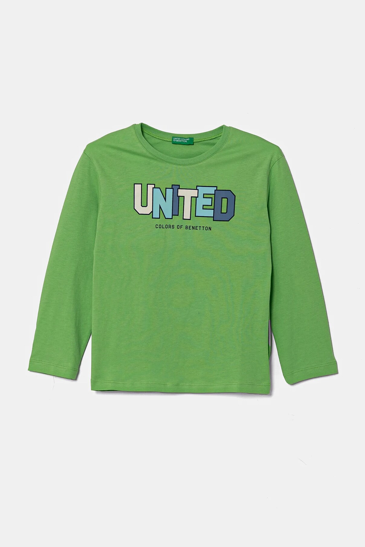 

Хлопковая детская кофта с длинными рукавами United Colors Of Benetton, зеленый