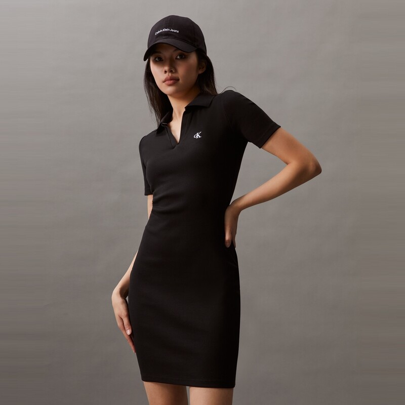 

Платье-поло Calvin Klein Jeans с короткими рукавами, черный