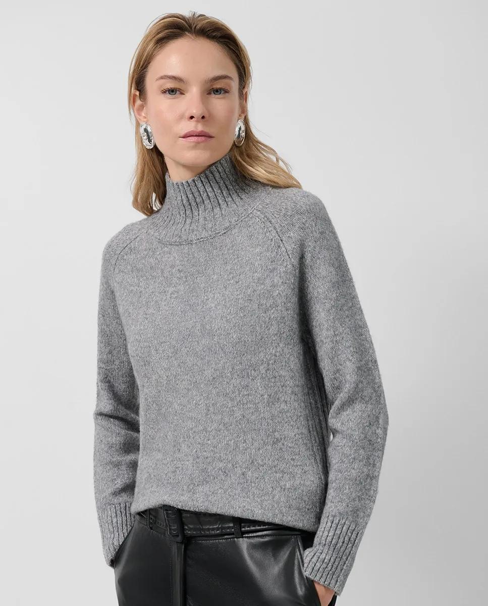 

Женский свитер с высоким воротом, плотного вязания Roberto Verino, светло-серый