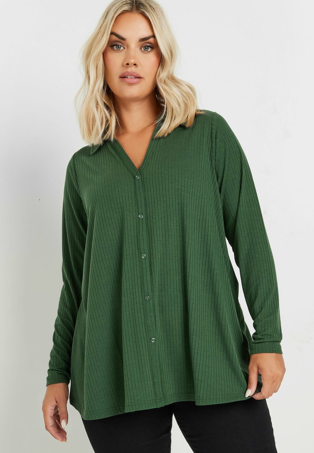 

Блузка на пуговицах Yours Clothing, темно-зеленый