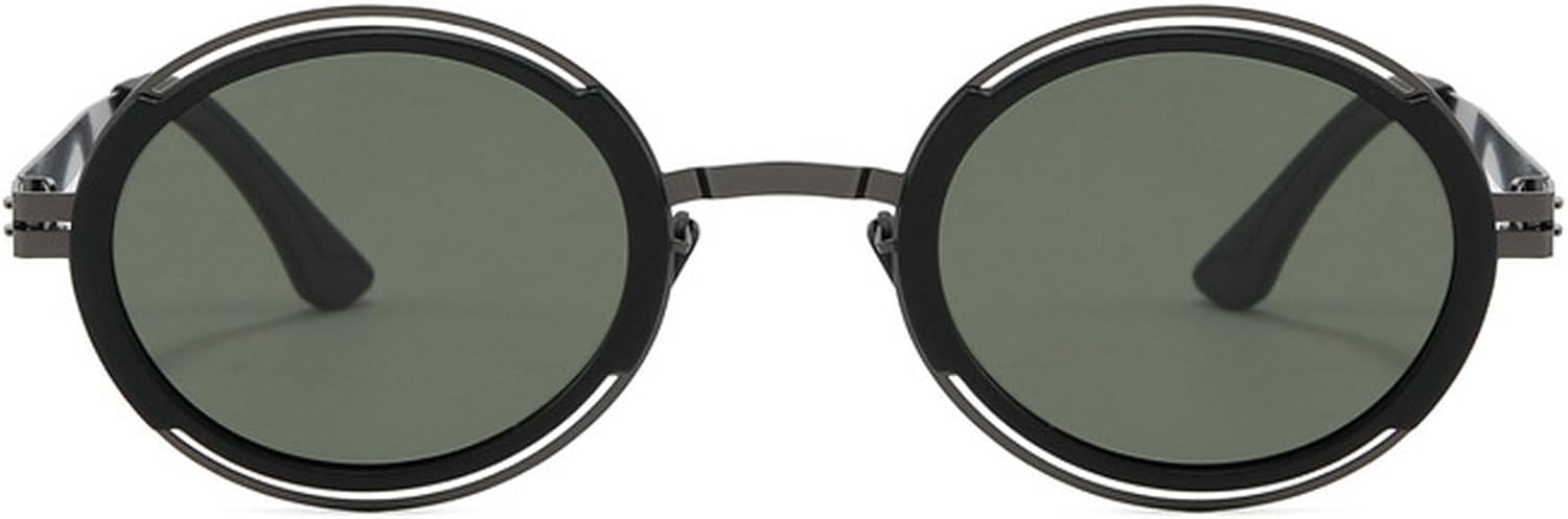 

Модные солнцезащитные очки в маленькой круглой оправе для мужчин, ретро-очки с поляризованными линзами для женщин, защита от УФ-излучения, мужские панк-очки mincl, Green