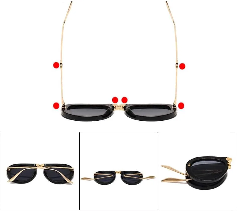 

Женские солнцезащитные очки со складной оправой, украшенные стразами, модные очки для женщин и мужчин, с защитой от УФ-излучения UV400 MTZJH, Black-3grey