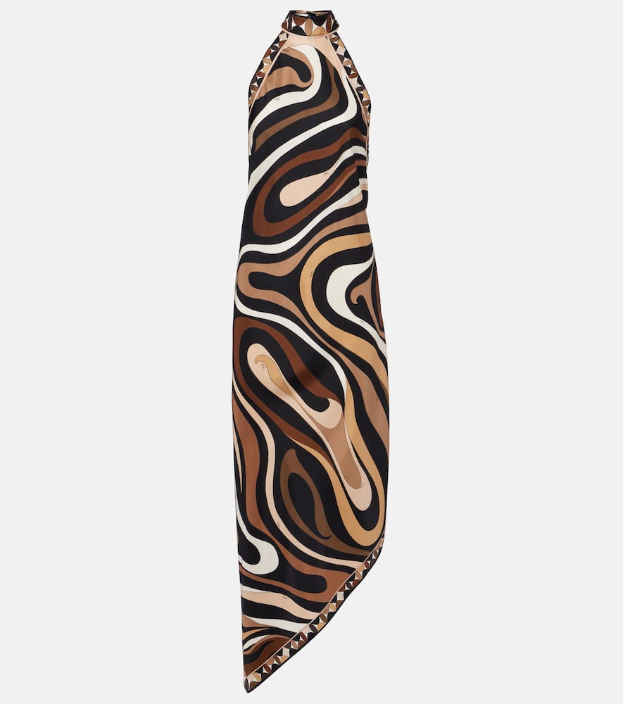 

Платье миди Marmo из шелкового атласа с бретелями Pucci, Black Gold